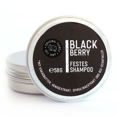 Festes Haarshampoo 58g Black Berry in Dose "Black Edition", Schwarz 
