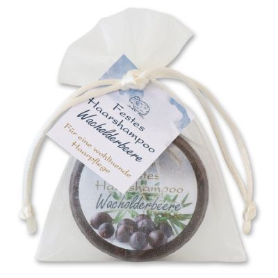 Festes Haarshampoo mit Schafmilch 58g im Organzasackerl, Wacholderbeere 