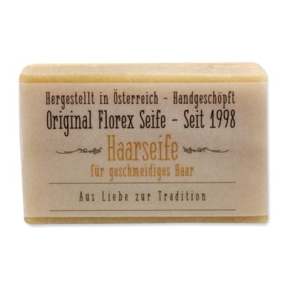 Kaltgerührte Spezialseife 100g "Aus Liebe zur Tradition", Haarseife 