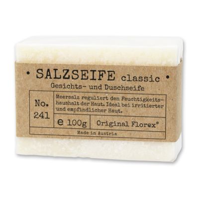 Cold-stirred special soap 100g packed in cello "Pure Soaps", Salt classic 