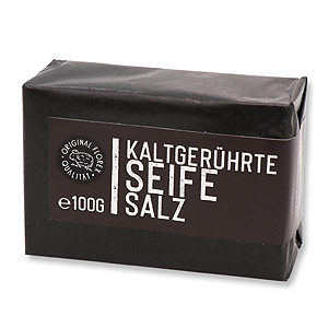 Cold-stirred special soap 100g packed black "Black Edition", Salt without perfume 