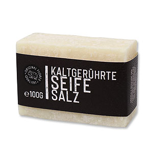 Kaltgerührte Spezailseife 100g "Black Edition", Salz ohne Parfum 