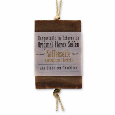 Cold-stirred special soap 90g hanging with a cord "Love for tradition", Coffee 