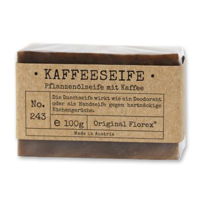 Cold-stirred special soap 100g packed in cello "Pure soaps", Coffee 