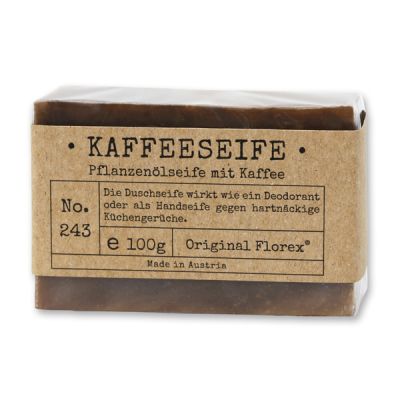 Kaltgerührte Spezialseife 100g "Pure Soaps" in Cello, Kaffee 