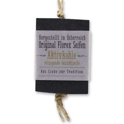 Cold-stirred special soap 90g hanging with a cord "Love for tradition", Activated carbon 