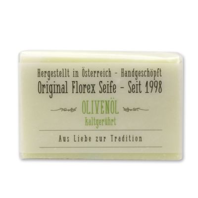 Kaltgerührte Seife 100g in Cello "Aus Liebe zur Tradition", Olivenöl 