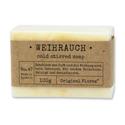 Cold-stirred soap 100g packed in cello "Pure Soaps", Incense 