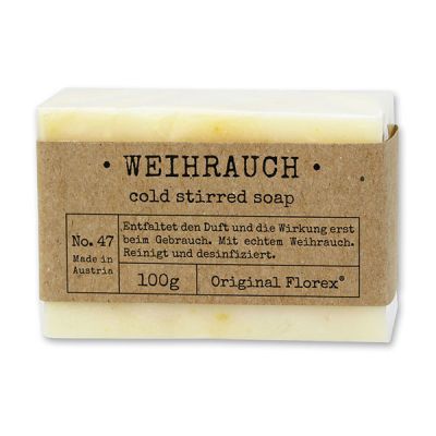 Kaltgerührte Seife 100g in Cello "Pure Soaps", Weihrauch 