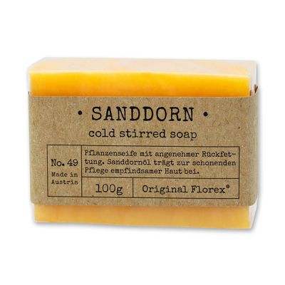 Cold-stirred soap 100g packed in cello "Pure Soaps", Sea buckthorn 