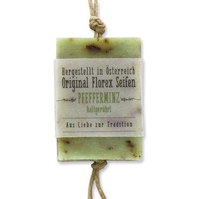 Cold-stirred soap 90g hanging with a cord "Love for tradition", Peppermint 