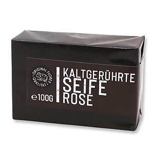 Cold-stirred soap 100g packed black "Black Edition", Rose 