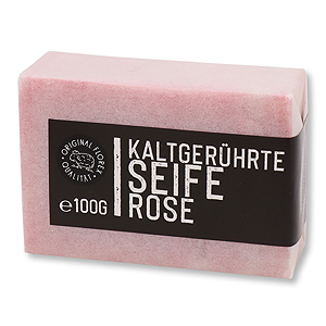 Cold-stirred soap 100g packed white "Black Edition", Rose 