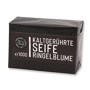 Kaltgerührte Seife 100g schwarz verpackt "Black Edition", Ringelblume 