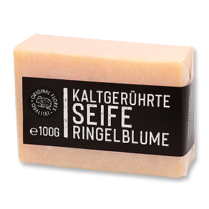Cold-stirred soap 100g packed white "Black Edition", Marigold 