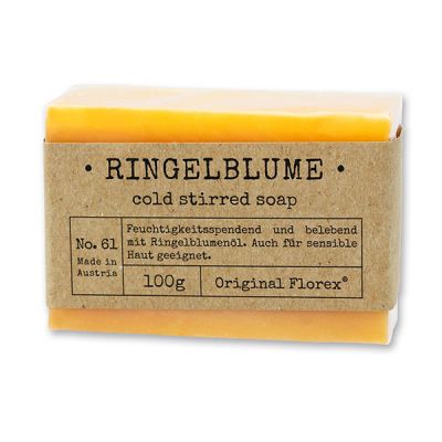 Cold-stirred soap 100g packed in cello "Pure Soaps", Marigold 