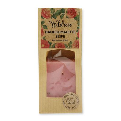 Cold-stirred soap without sheep milk 100g in a brown bag "feel-good time", Wild rose 