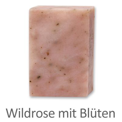 Cold-stirred soap 100g without sheep milk, Wild rose with petals 
