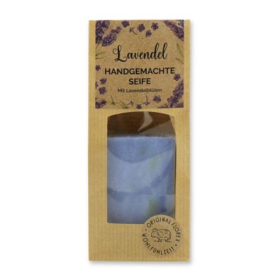 Cold-stirred soap without sheep milk 100g in a brown bag "feel-good time", Lavender 