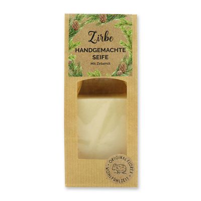 Cold-stirred soap without sheep milk 100g in a brown bag "feel-good time", Swiss pine 