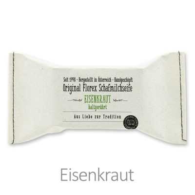 Kaltgerührte Seife 100g im genähten Papierbeutel "Aus Liebe zur Tradition", Eisenkraut 