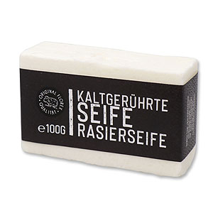 Kaltgerührte Spezialseife 90g "Black Edition", Rasierseife 