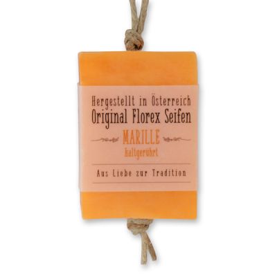 Cold-stirred soap 90g hanging with a cord "Love for tradition", Apricot 