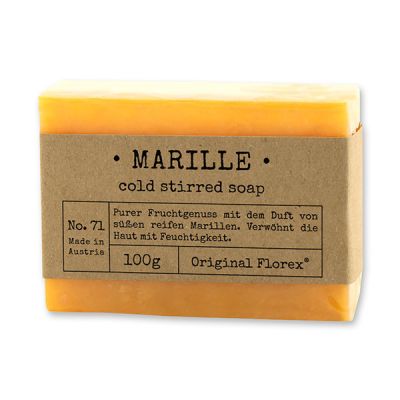 Cold-stirred soap 100g packed in cello "Pure Soaps", Apricot 