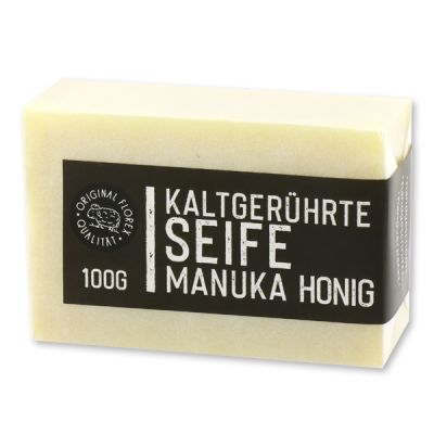 Cold-stirred special soap 100g packed white "Black Edition", Manuka honey 