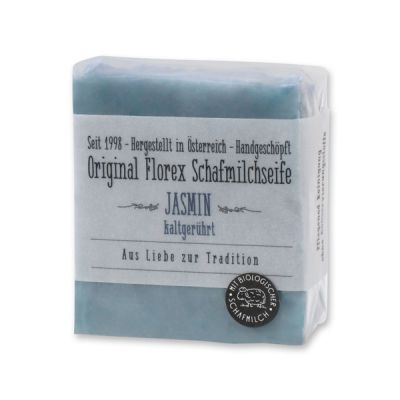 Cold-stirred sheep milk soap 150g in cello wrapped with transparent paper, Jasmine 