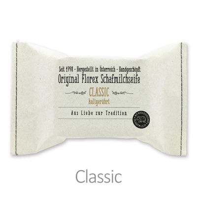 Cold-stirred sheep milk soap 150g packed in a stitched paper bag, Classic 