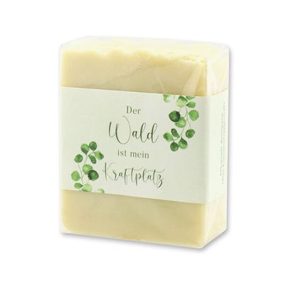 Cold-stirred sheep milk soap 150g in cello "Der Wald ist mein Kraftplatz", Classic 