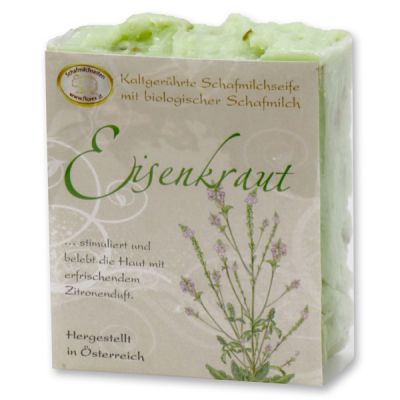 Kaltgerührte Schafmilchseife 150g klassisch verpackt, Eisenkraut 