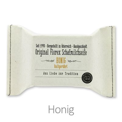 Cold-stirred sheep milk soap 150g packed in a stitched paper bag, Honey 