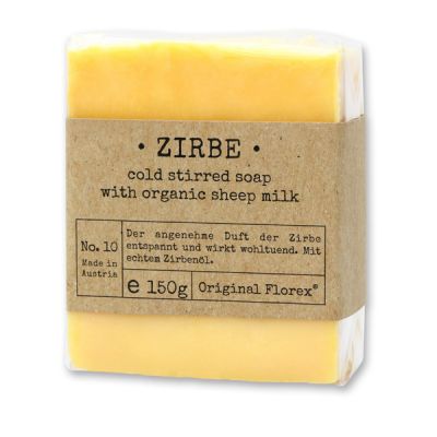 Cold-stirred sheep milk soap 150g packed in cello "Pure Soaps", Swiss pine 