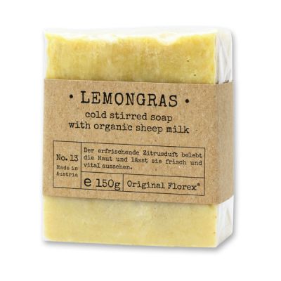 Cold-stirred sheep milk soap 150g packed in cello "Pure Soaps", Lemongrass 
