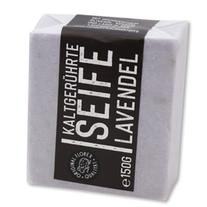 Cold-stirred sheep milk soap 150g "Black Edition" packed white, Lavender 
