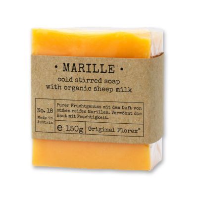 Kaltgerührte Schafmilchseife 150g in Cello "Pure Soaps", Marille 