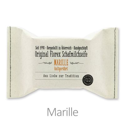 Cold-stirred sheep milk soap 150g packed in a stitched paper bag, Apricot 