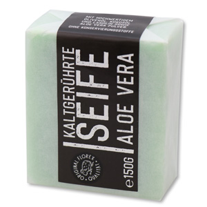 Cold-stirred sheep milk soap 150g "Black Edition", packed white, Aloe vera 