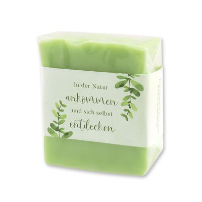 Cold-stirred sheep milk soap 150g in cello "In der Natur ankommen...", Aloe vera 