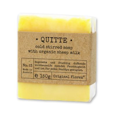 Cold-stirred sheep milk soap 150g packed in cello "Pure Soaps", Quince 
