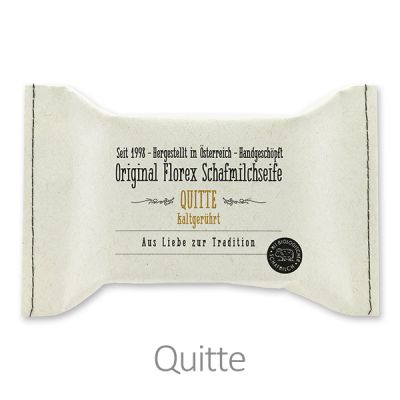 Cold-stirred sheep milk soap 150g packed in a stitched paper bag, Quince 