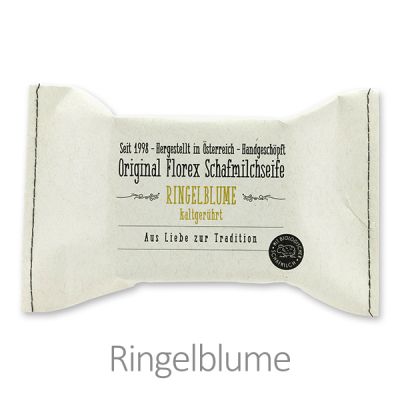 Cold-stirred sheep milk soap 150g packed in a stitched paper bag, Marigold 