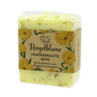 Kaltgerührte Schafmilchseife 150g in Cello "Wohlfühlzeit", Ringelblume 