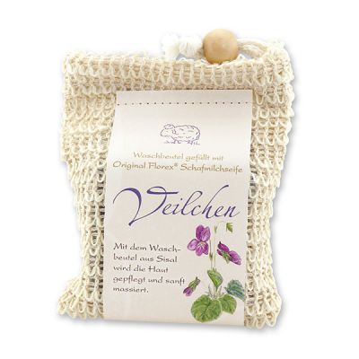 Cold-stirred sheep milk soap 150g classic packed in a soap holder, Violet 