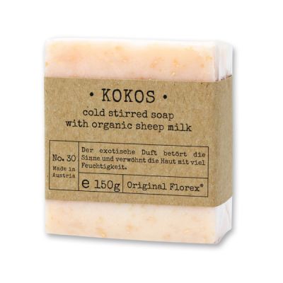 Cold-stirred sheep milk soap 150g packed in cello "Pure Soaps", Coconut 
