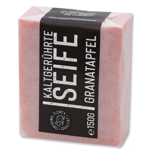 Cold-stirred sheep milk soap 150g "Black Edition" packed white, Pomegranate 