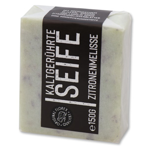 Cold-stirred sheep milk soap 150g "Black Edition", packed white, Lemon balm 