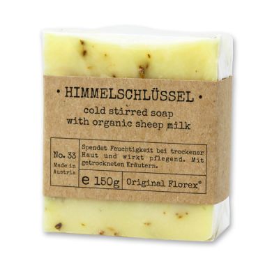 Kaltgerührte Schafmilchseife 150g in Cello "Pure Soaps", Himmelschlüssel 